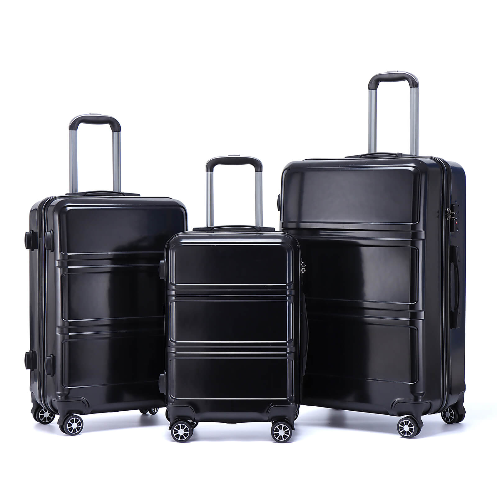 EMAY ABS Spinner Travel Suitcase Set