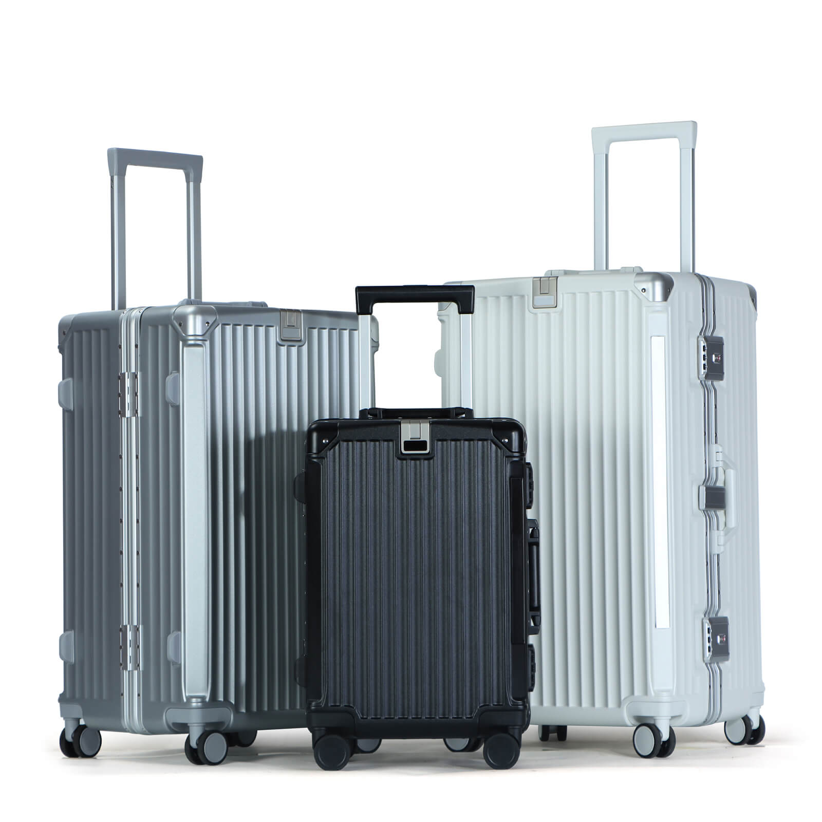 EMAY Aluminum Frame Trunk Suitcase Set